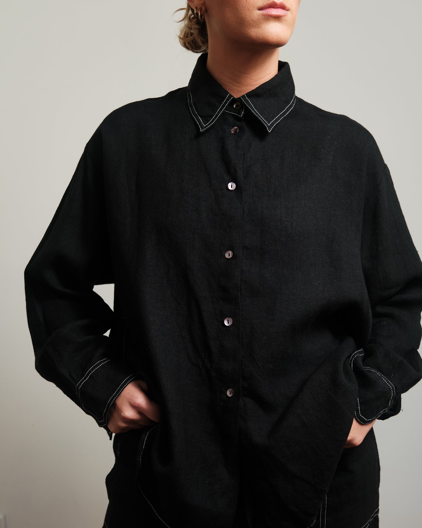 shirt -linen-cotton-women- made in nz 