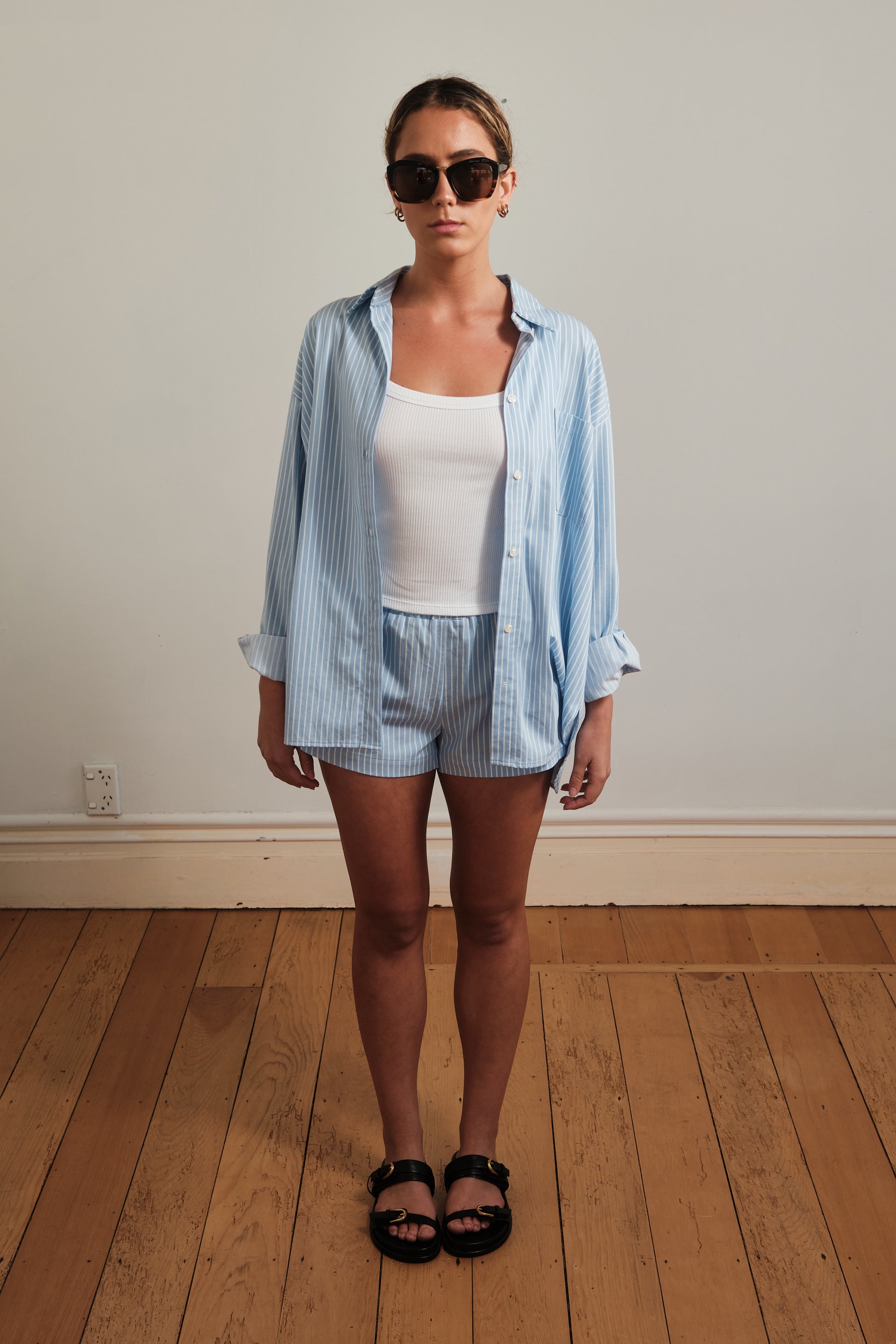 stripes shirt -cotton-women-  made in nz